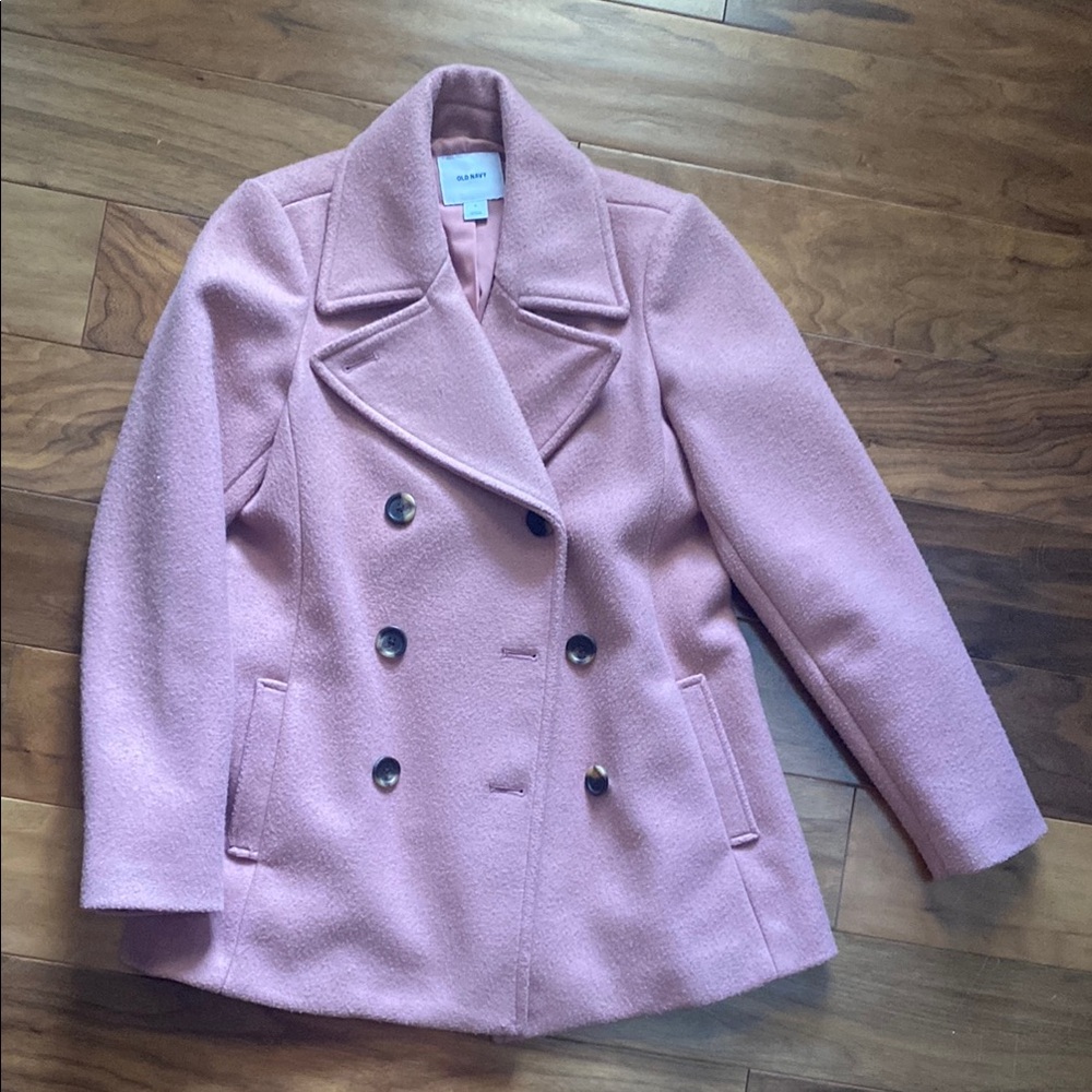 Old Navy Pink Peacoat Classic Double-Breasted Design